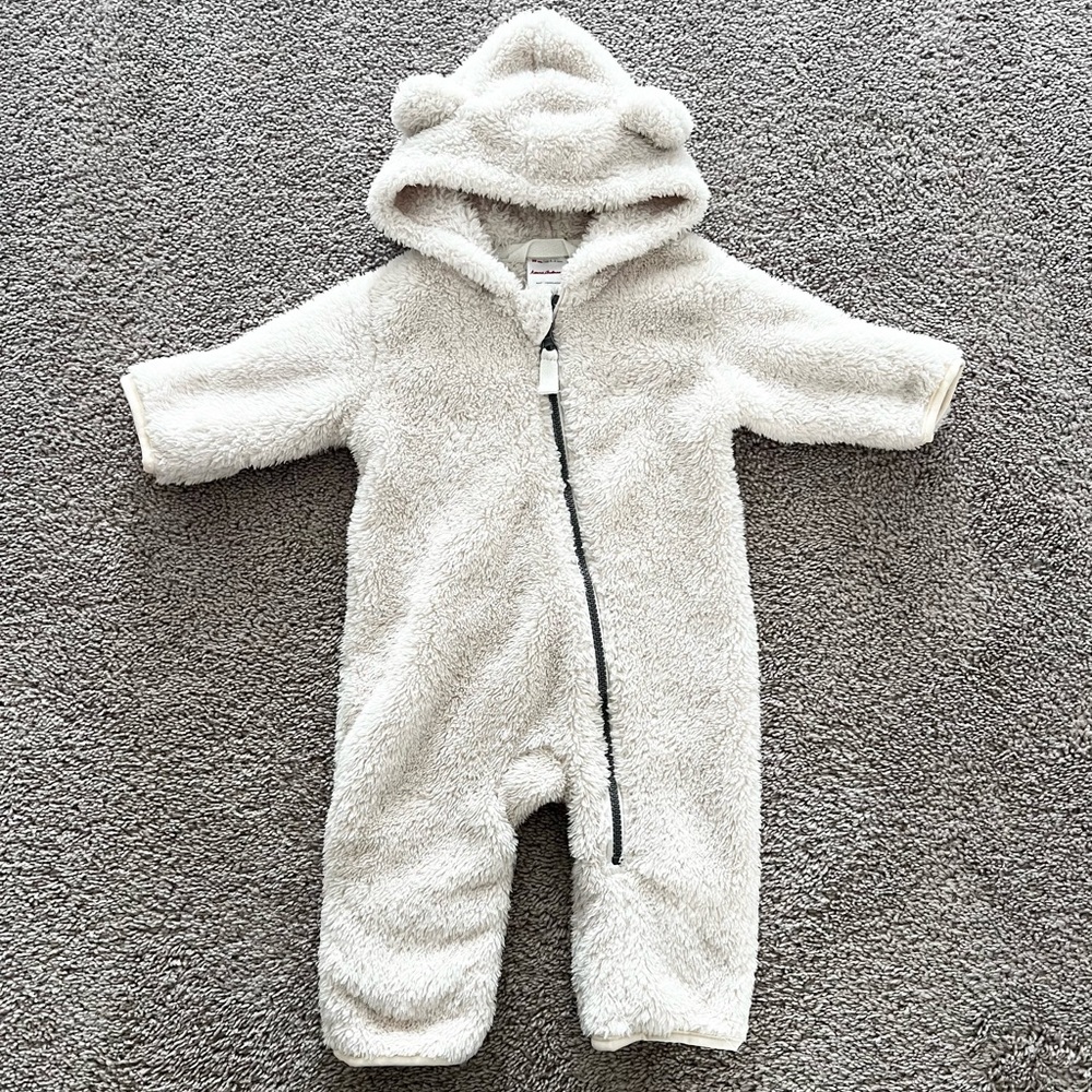 Hanna Andersson Cream Fleece Baby Suit